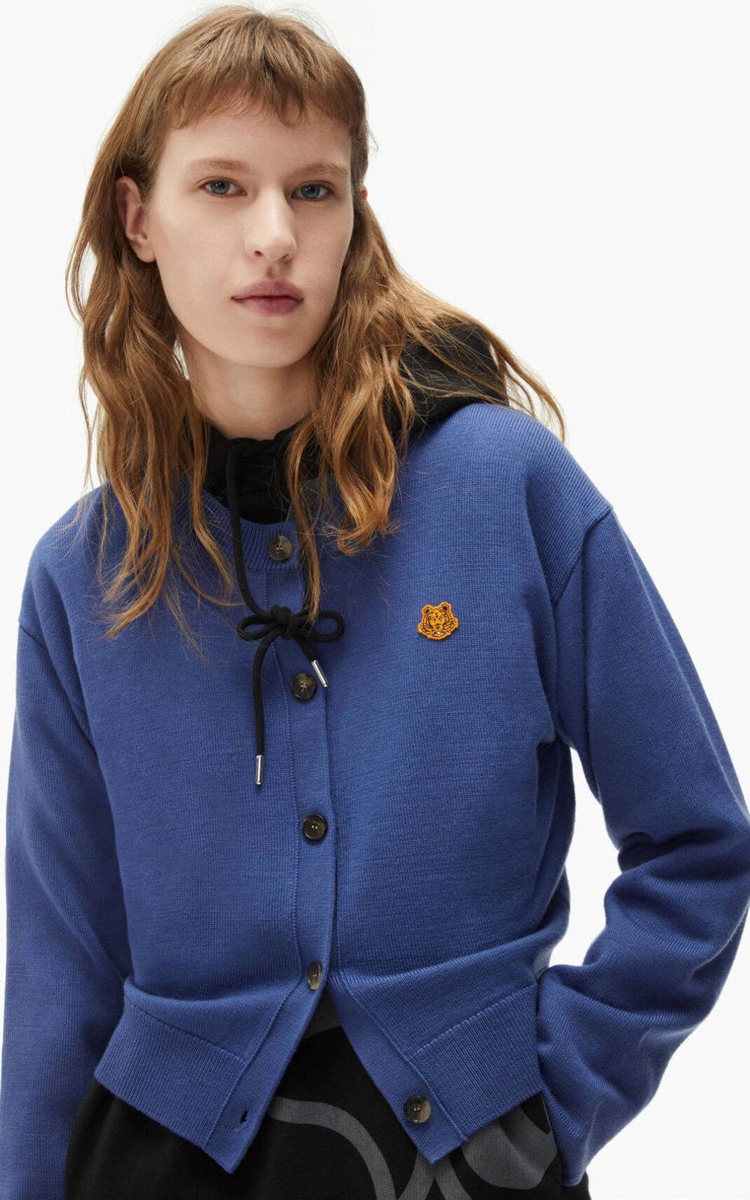 Cardigan Kenzo Tiger Crest merino wool Feminino - Azuis | 492ZQWMGC